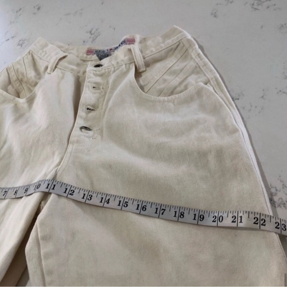 Zena Jean Cream High-Waisted Wide-Leg jeans - Picture 14 of 15